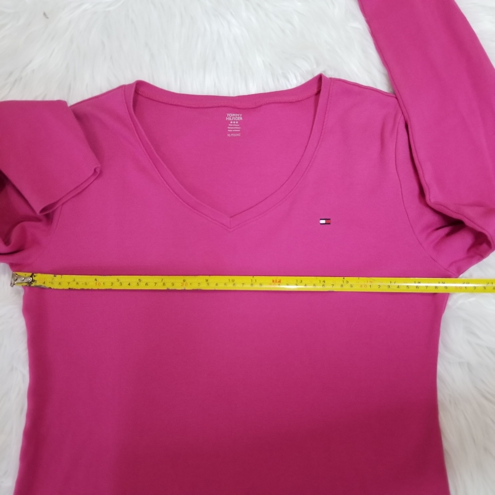 TOMMY HILFIGER V-Neck Sweater Color Pink, SIZE XL/TG. - Picture 12 of 14